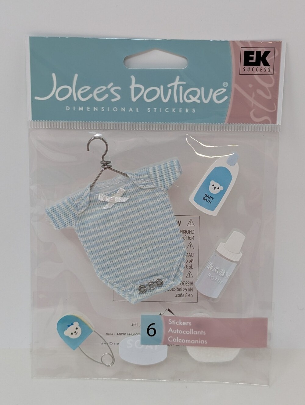 Jolee's Boutique Blue Striped Baby Onesie Dimensional Sticker